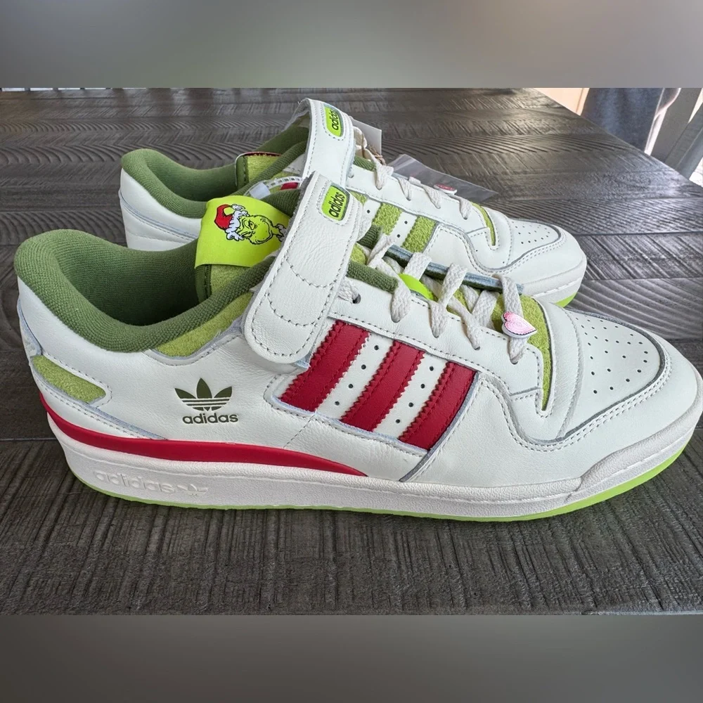 Adidas Forum ‘The Grinch X’ Low-Top Leather Sneakers Men’s Size 11 (NWT)